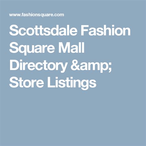 scottsdale fashion square store list